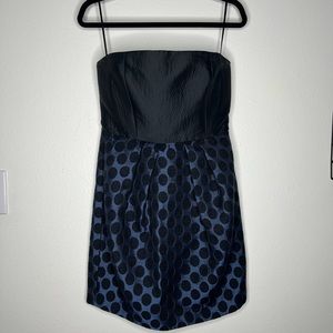 Anthropologie 4C polka dot strapless party dress